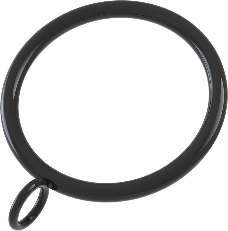 ANJUU 48 Pack Curtain Rings, 1.5 Inch Metal Curtain Drape Sliding Eyelet Rings-Hanging Rings for Curtains and Rods, Fits Up to 1 1/4-Inch Rod, Black(Clips Not Included) - Image 1